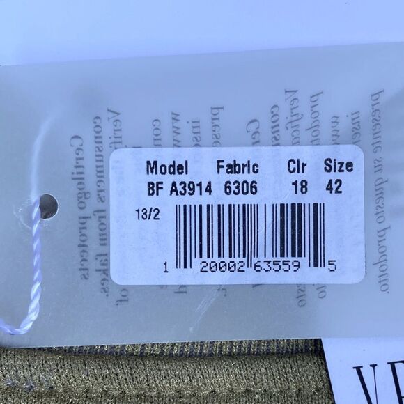 NWT New Blugirl Folies Beige w/Gold Logo Sweater Dress. Size 42 (US Medium) - Picture 8 of 11